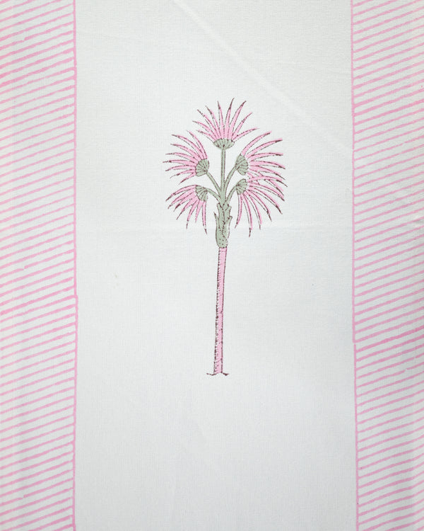 Canvas Table Runner Pink Green Tree Block Print 1 (6802544853091)