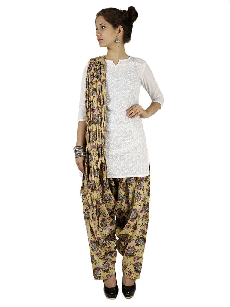Cotton Salwar with Dupatta Floral Print (6645345409)