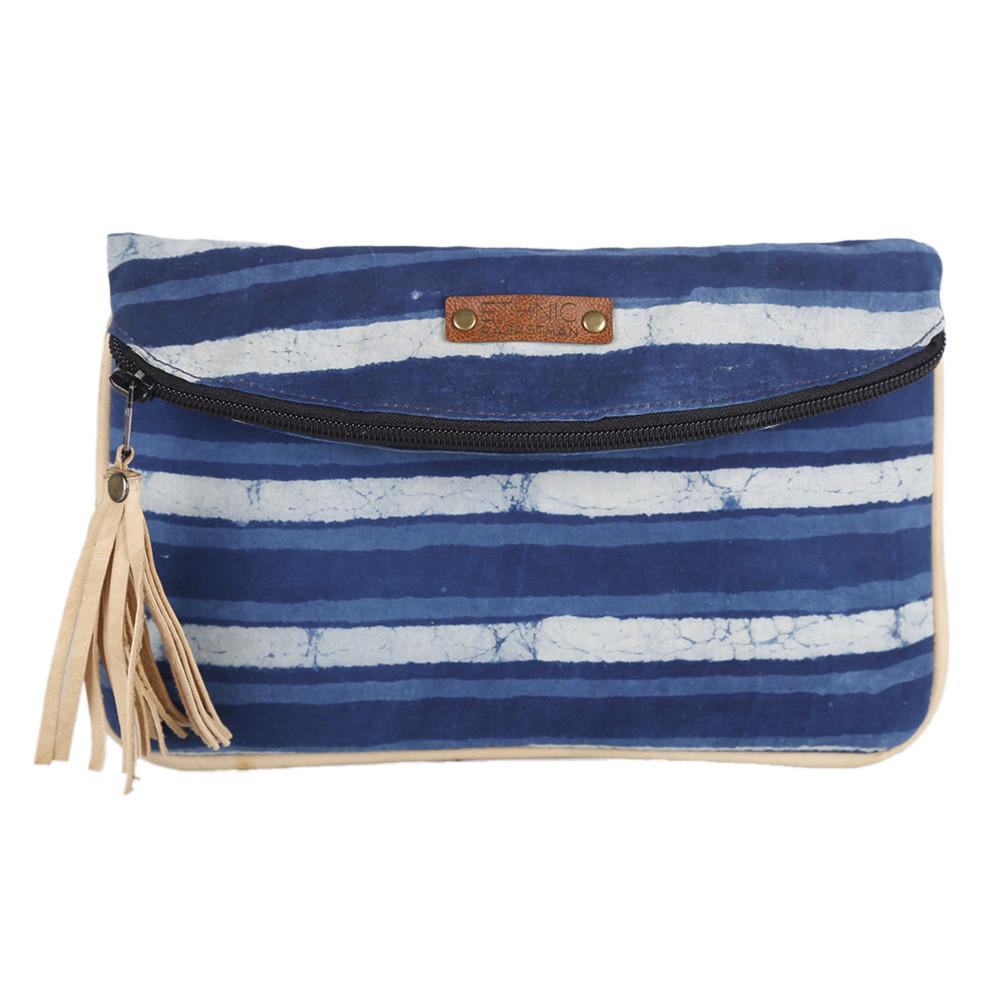 Indigo Geometric Block Print Clutch (8311616769)