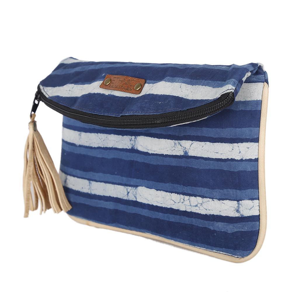 Indigo Geometric Block Print Clutch (8311616769)
