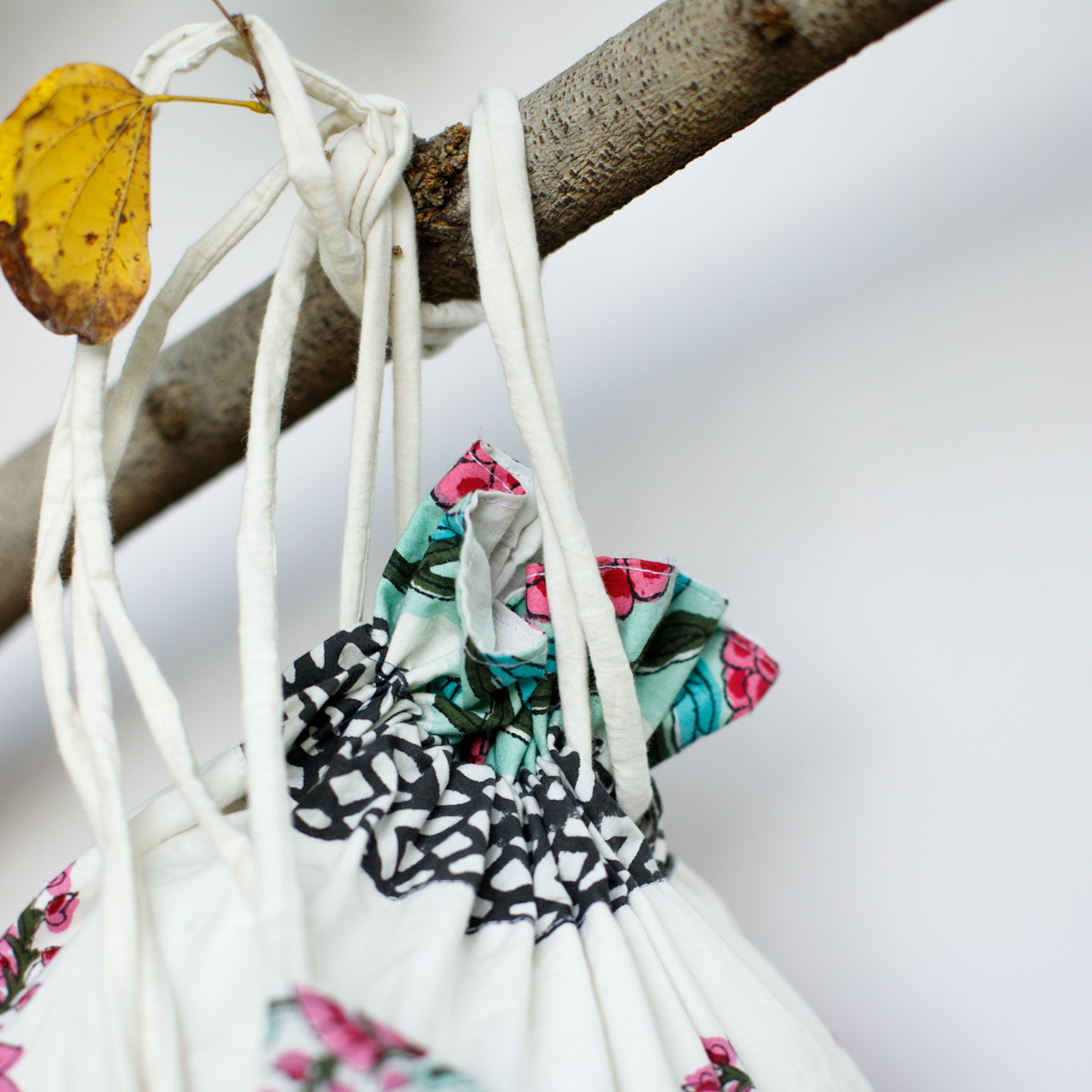 Candy Crush Cotton Potli | Pink & Green