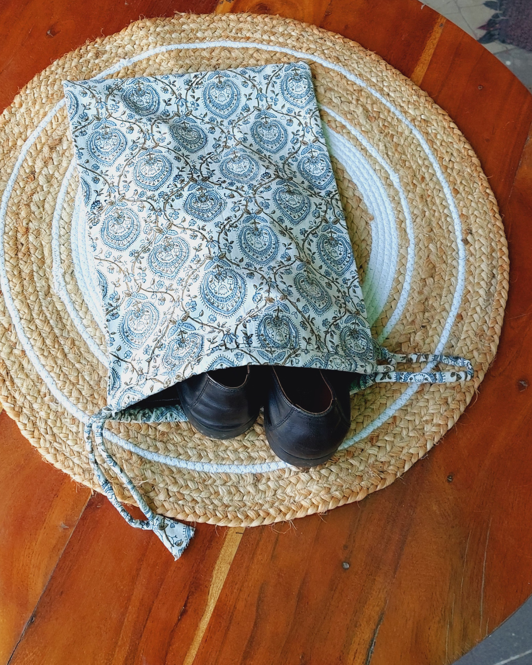 Cotton Fine Mor Pankhi Shoe Bag