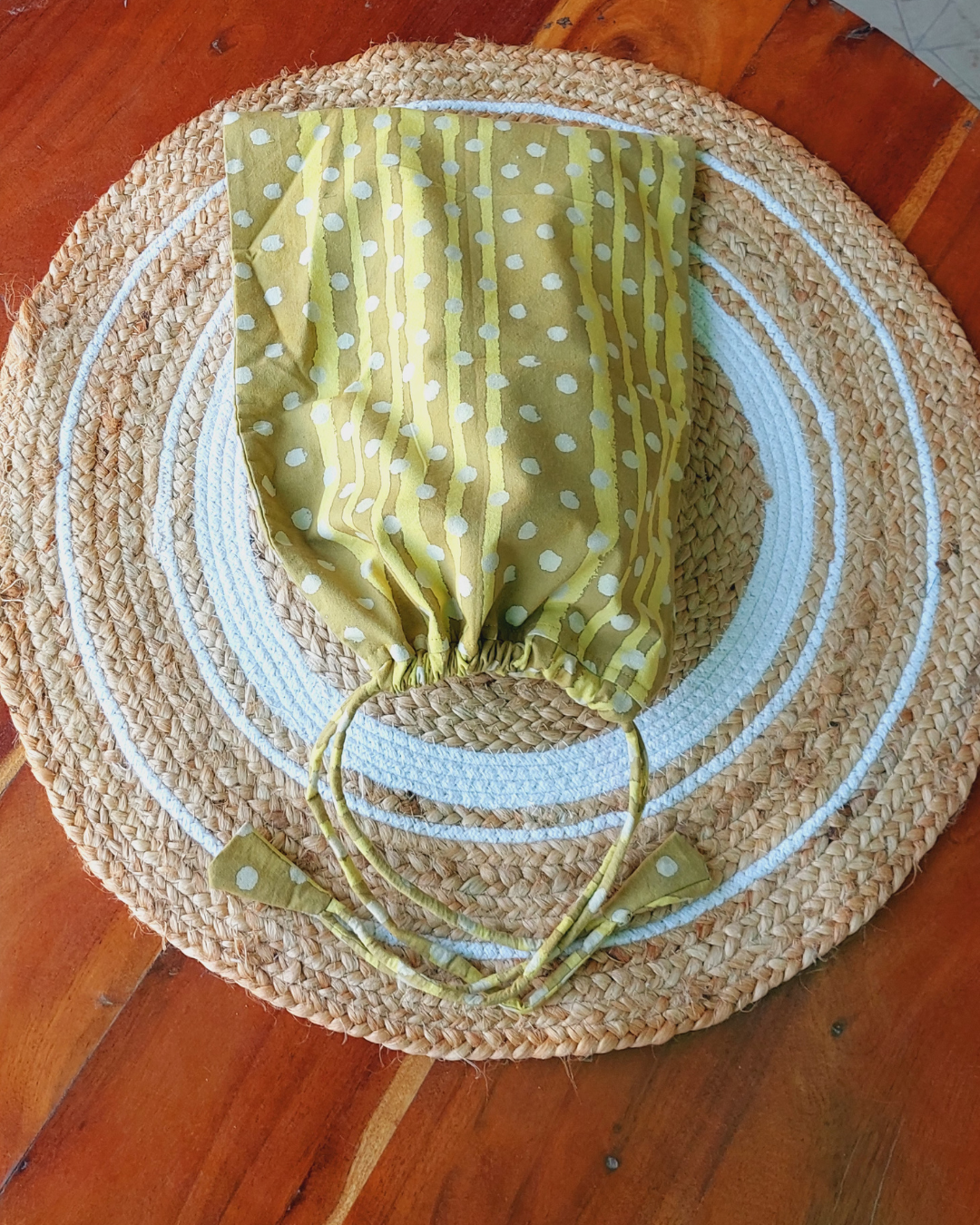 Cotton Olive Shoe Bag