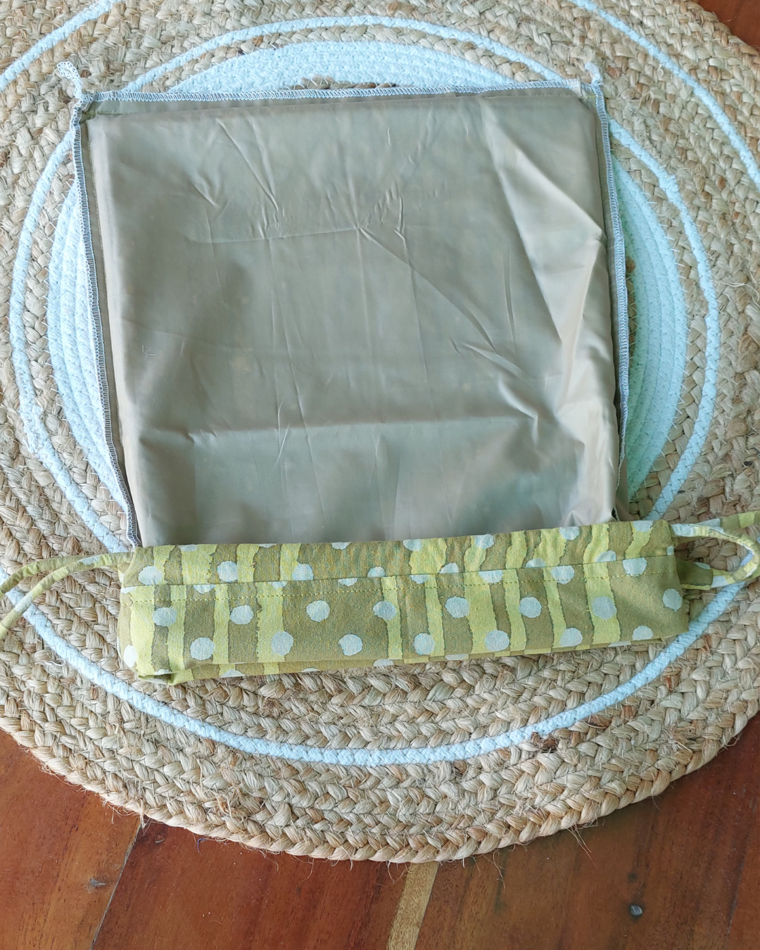 Cotton Olive Shoe Bag