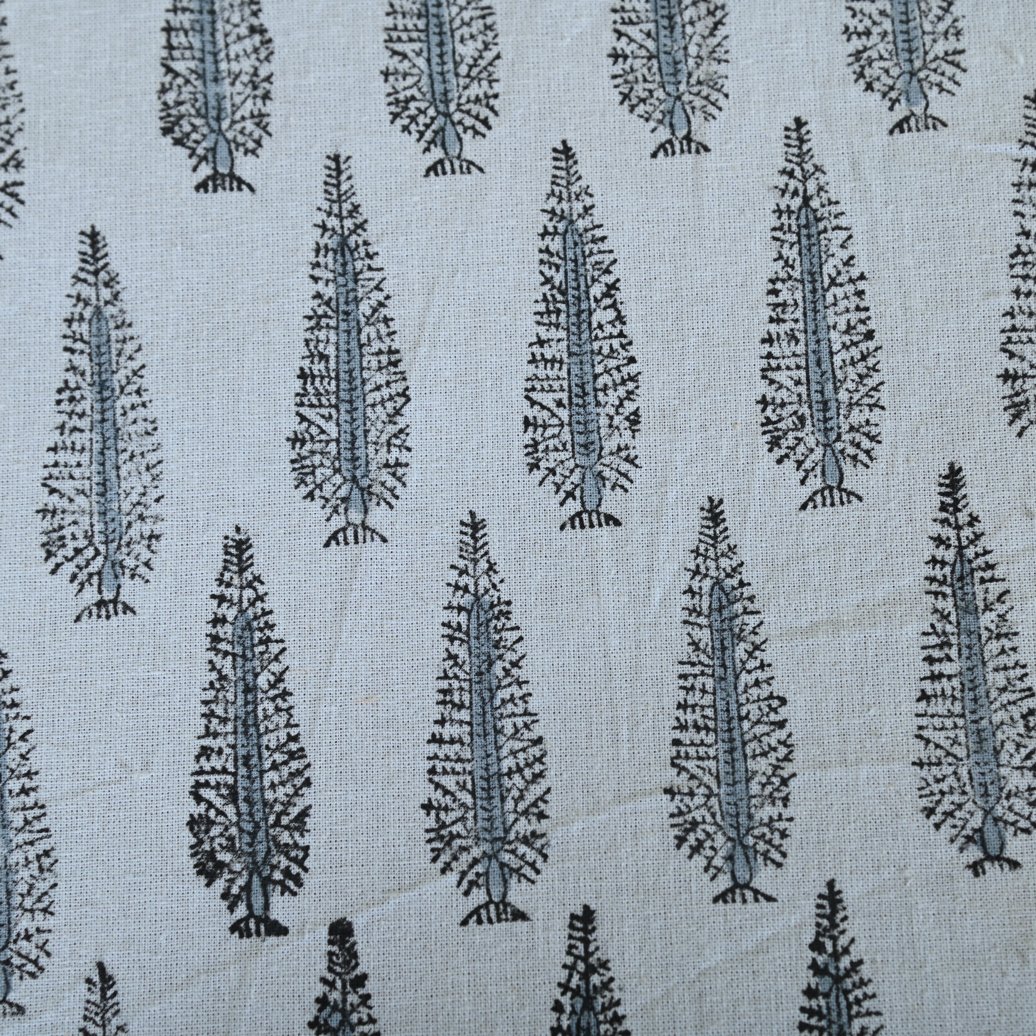 Cotton Round Table Cover Pine Leaf Boota Block Print