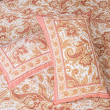 Cotton Queen Size Bedsheet - Pink Jacobean Floral