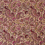 Cotton Queen Size Bedsheet - Red Paisley Jaal