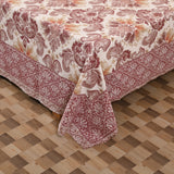 cotton pink motifs king size bedsheet