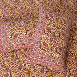 Cotton Queen Size Bedsheet - Magenta Floral Jaal