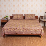 Cotton Queen Size Bedsheet - Magenta Floral Jaal