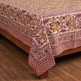 Cotton Queen Size Bedsheet - Magenta Floral Jaal