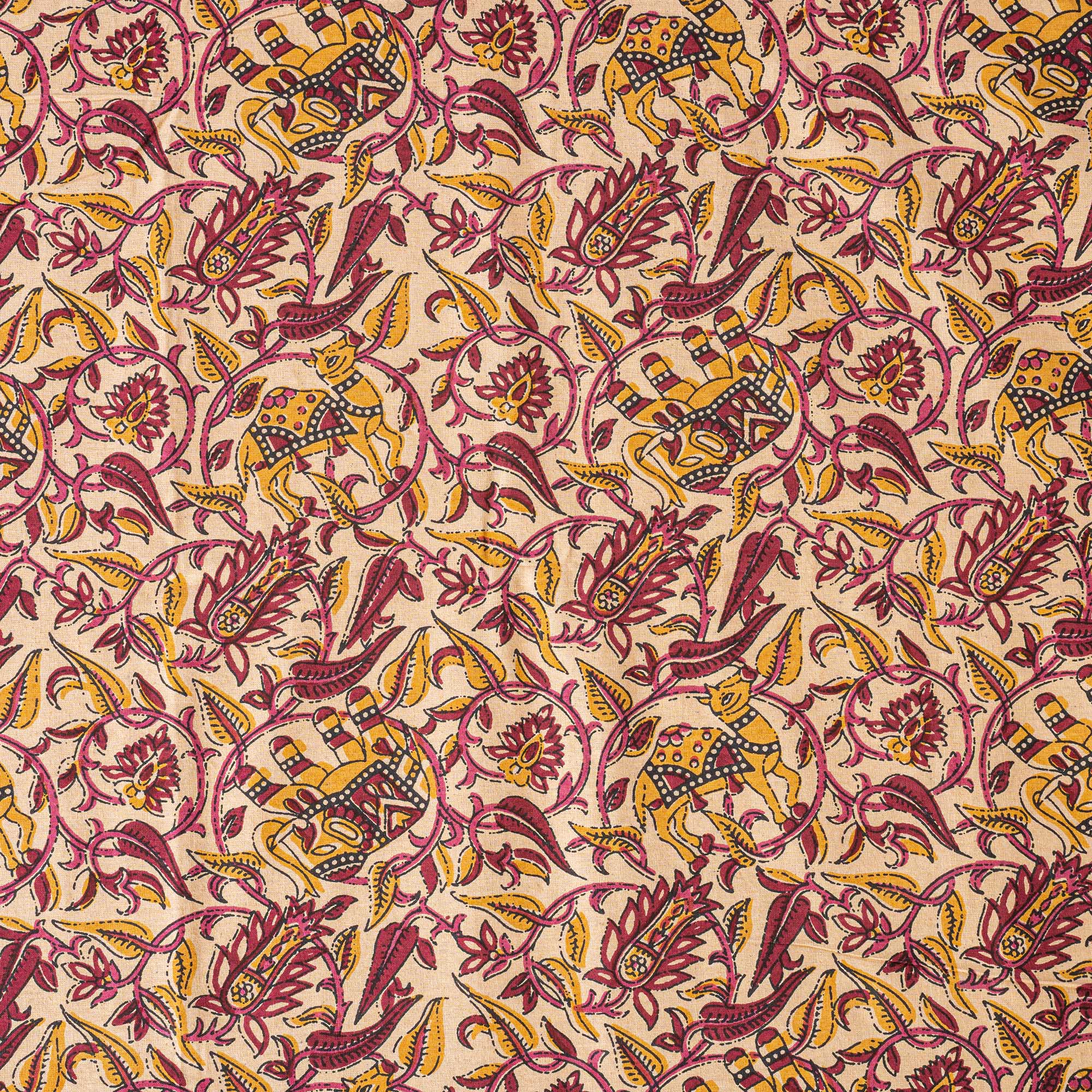 Cotton Queen Size Bedsheet - Magenta Floral Jaal