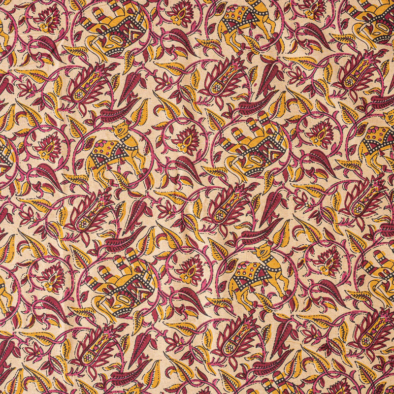 Cotton Queen Size Bedsheet - Magenta Floral Jaal
