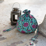 Gladiolus Blue Potli Bag