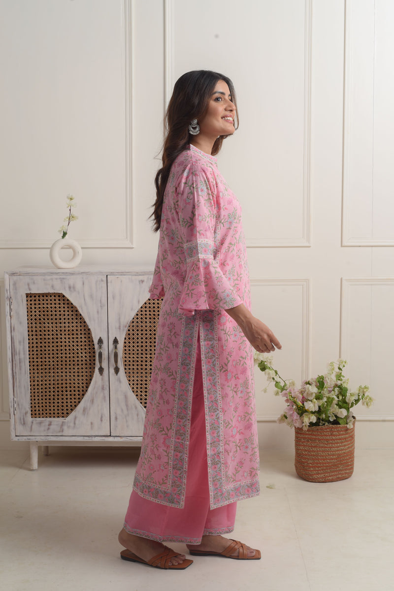 Madhuvan Pink Cotton Kurta Set of 2 1