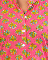 Cotton Pink  Floral Print Kurta With Multi Color Zigzag Line Trouser