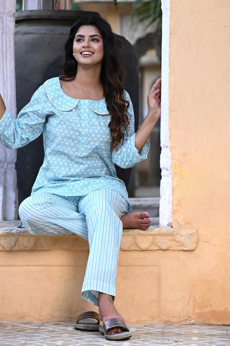Tangy Blue Lounge wear Set