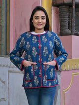 Blue Morpho Cotton Quilted Full Sleeve Jacket