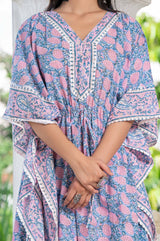 Lilac Star Hand block Kaftan 3