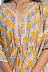 Lime stories Hand Block Kaftan 3