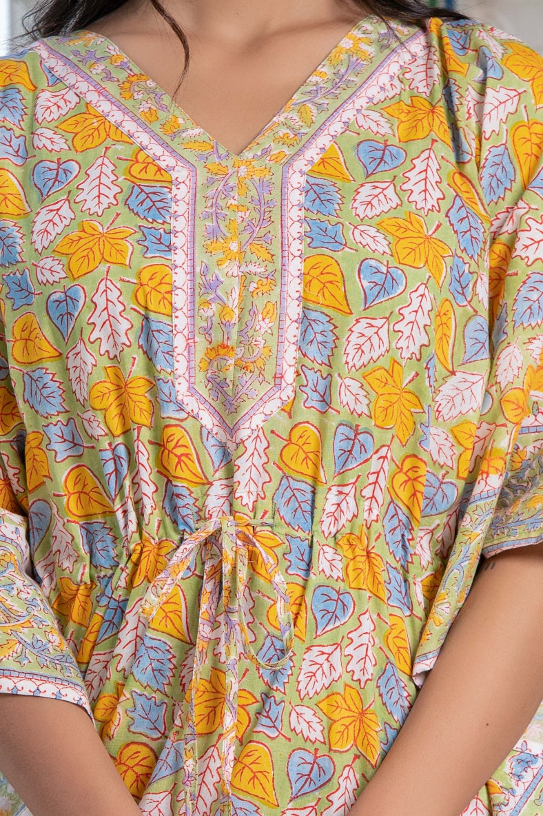 Lime stories Hand Block Kaftan 3