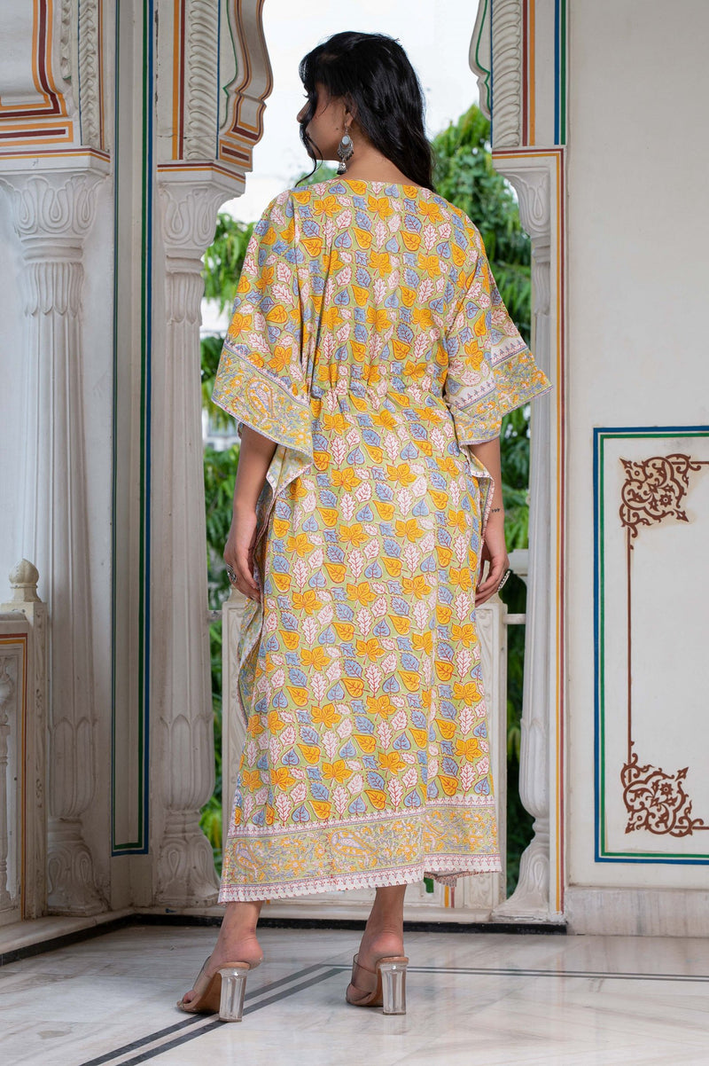 Lime stories Hand Block Kaftan 4