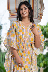 Lime stories Hand Block Kaftan 2