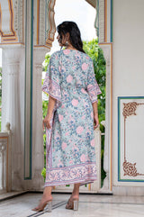 Robbin's Egg Hand Block Kaftan 4