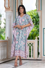 Robbin's Egg Hand Block Kaftan
