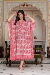Scarlet Hand block Kaftan 1