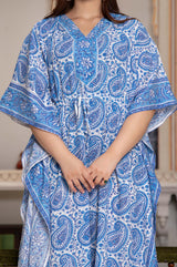 Blue Moon Hand Block Kaftan 2