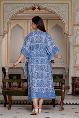 Blue Moon Hand Block Kaftan 3
