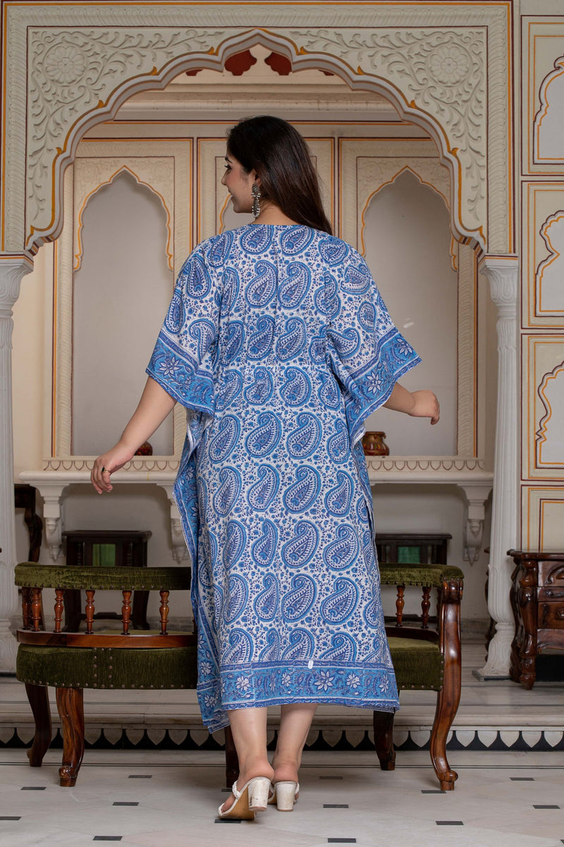 Blue Moon Hand Block Kaftan 3