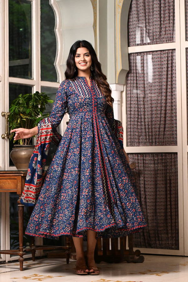 Blue Berries Kurti Duppata Set 