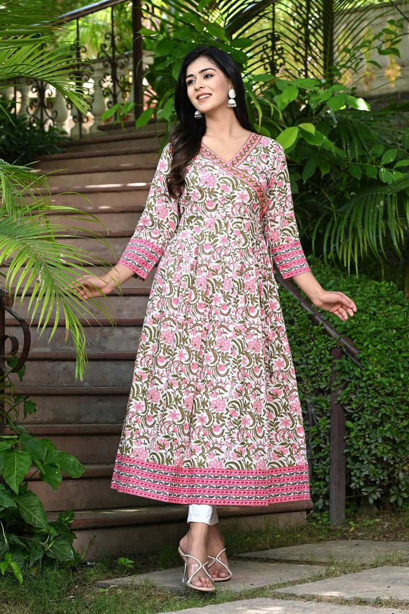 Buy online Printed Flared Kurti from Kurta Kurtis for Women by Indian  Virasat for ₹1299 at 9% off | 2024 Limeroad.com
