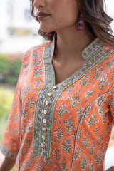 Poppy Pumpkin Straight Kurti 1