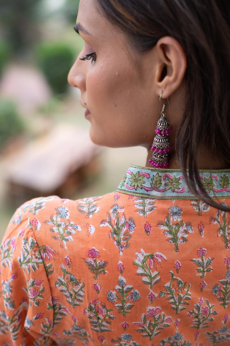 Poppy Pumpkin Straight Kurti 2