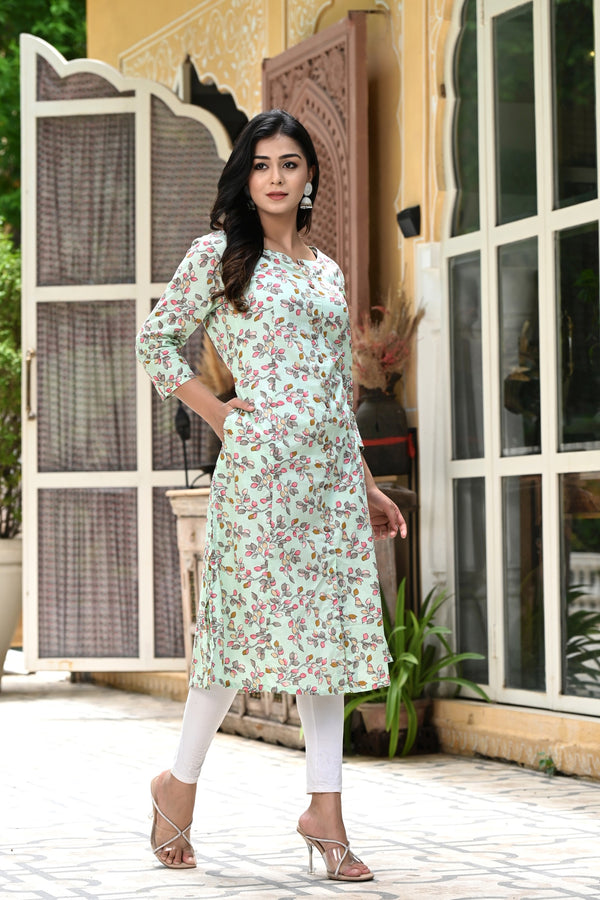 Mint Ricotta Straight Kurti