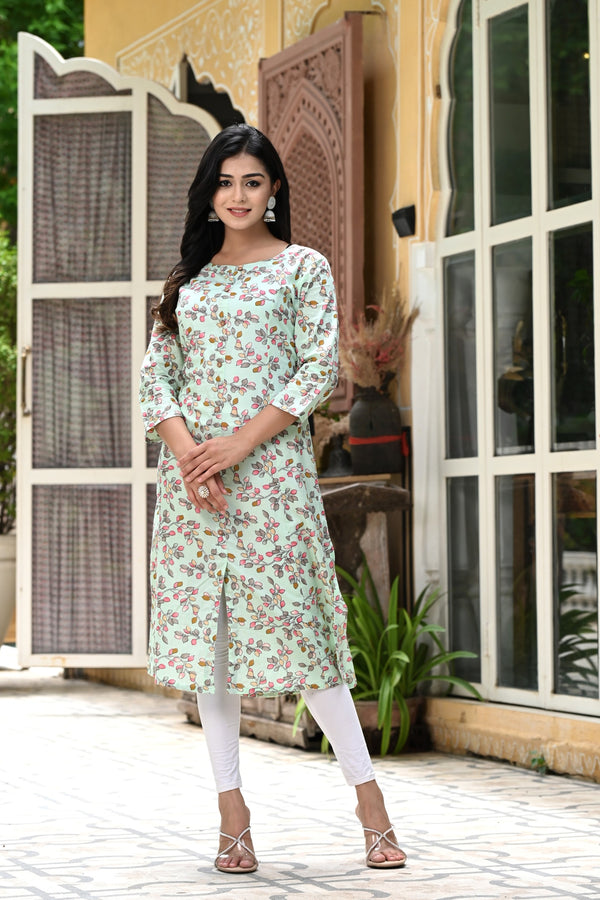 Mint Ricotta Straight Kurti 1