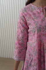 Madhuvan Pink booti Cotton Short Kurti 1