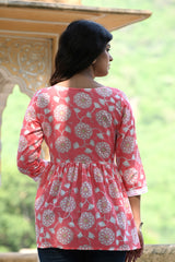 Peach Crumble Short Kurti 3