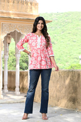 Peach Crumble Short Kurti 2