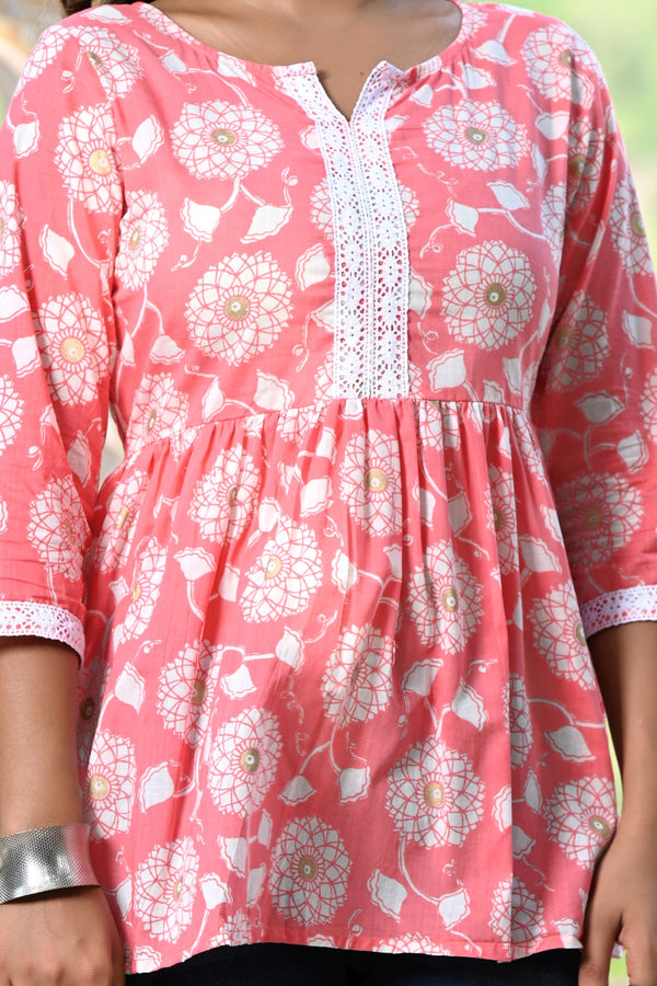 Peach Crumble Short Kurti 1