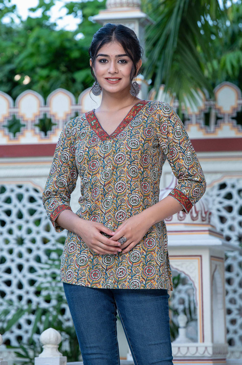 Golden Beet Short Kurti