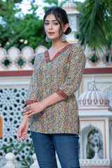Golden Beet Short Kurti