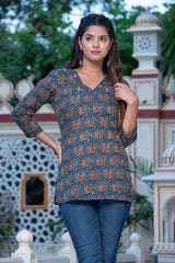 Midnight Blue Short Kurti