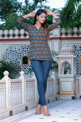 Midnight Blue Short Kurti