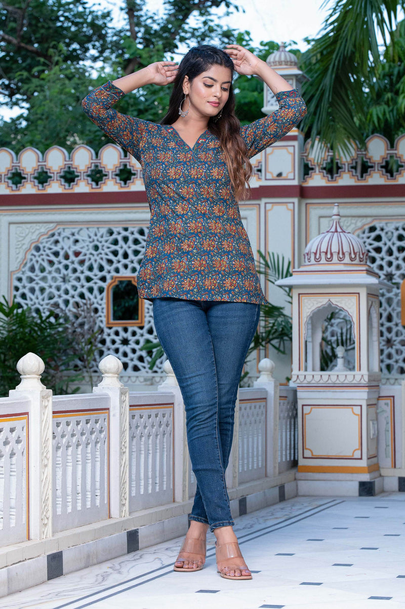Midnight Blue Short Kurti