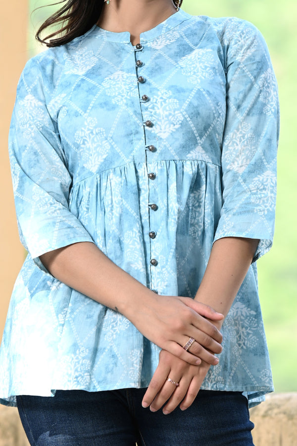 Ocean Maze Short Kurti