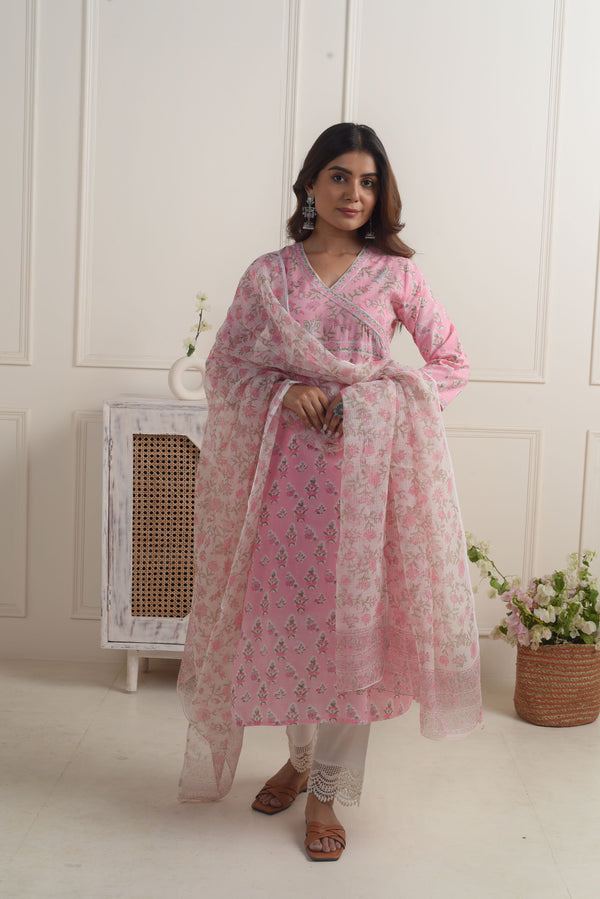 Madhuvan Pink Cotton Kurta Set of 3
